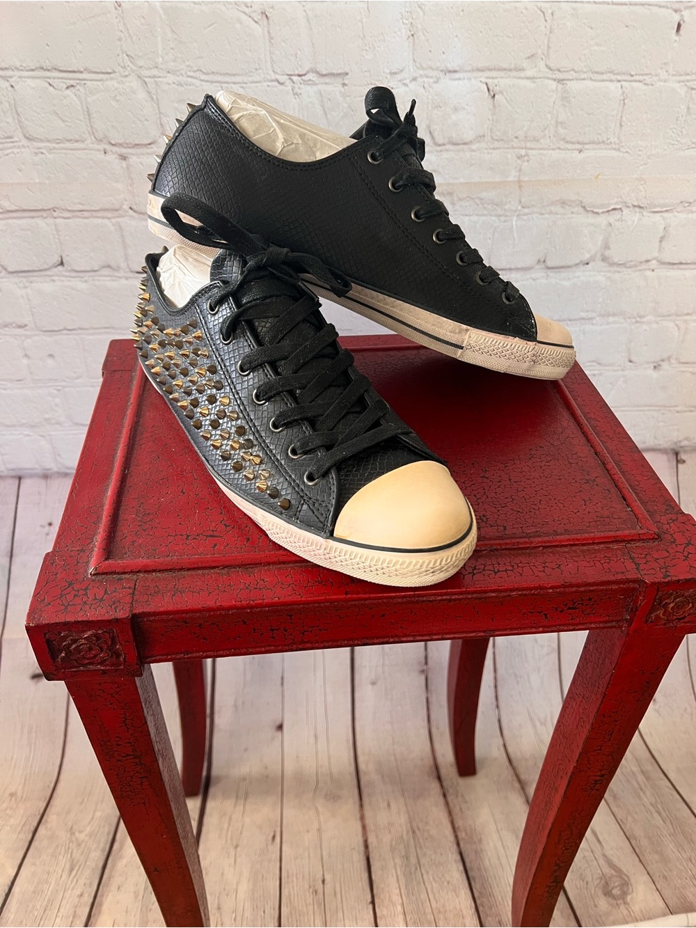 ❤️ Men’s Black Studded High-Top SNEAKERS Streetwear Punk Style
